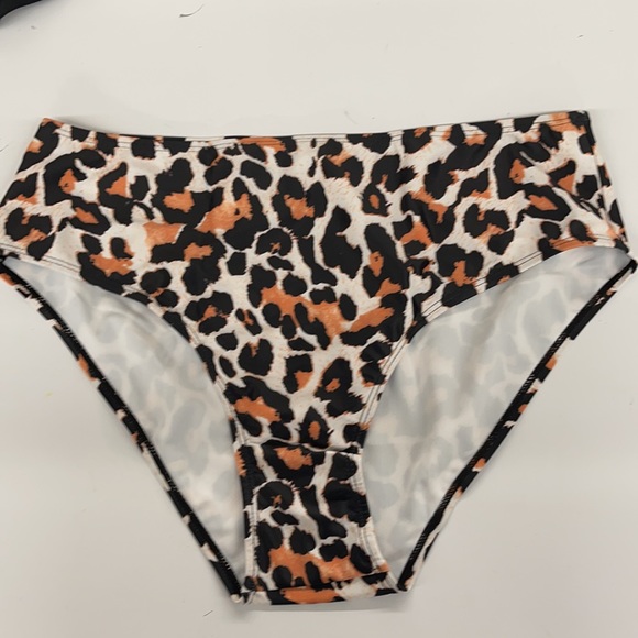 NWT Holipick tankini black high neck top leopard print bottoms swimsuit sz XL - Picture 10 of 16